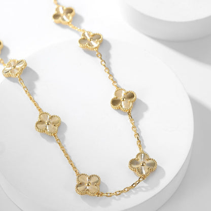 [Amore Jewelry]CLOVER 10 MOTIFS LASER NECKLACE