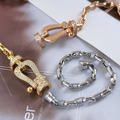 [Amore Jewelry]FORCE LARGE HORSESHOE CLASP  METAL BRACELET