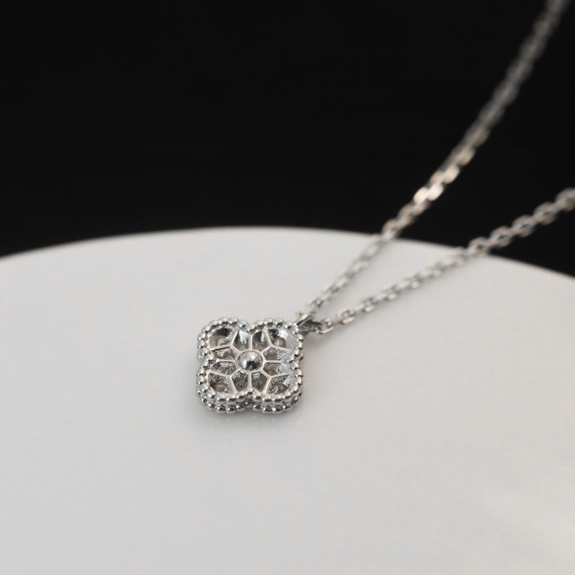 [Amore Jewelry]CLOVER MINI 9.5MM PENDANT DIAMOND NECKLACE