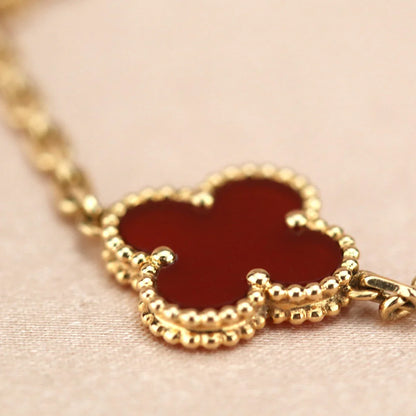 [Amore Jewelry] CLOVER 5 MOTIF RED CORNELIAN BRACELET COLLECTION