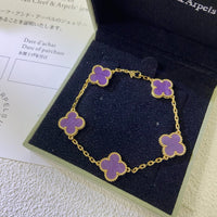 [Amore Jewelry]CLOVER  5 MOTIFS  PURPLE VIOLET BRACELET