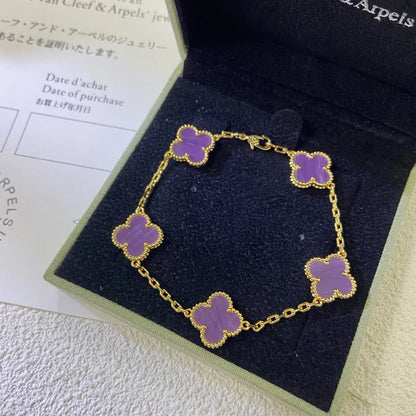 [Amore Jewelry] CLOVER 5 MOTIF VIOLET BRACELET COLLECTION
