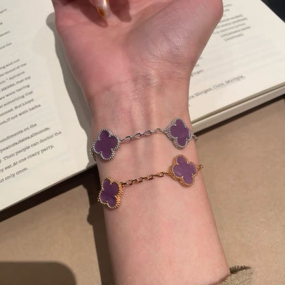 [Amore Jewelry]CLOVER  5 MOTIFS  PURPLE VIOLET BRACELET