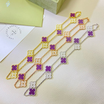 [Amore Jewelry]CLOVER 10 MOTIFS  PURPLE VIOLET DIAMOND NECKLACE
