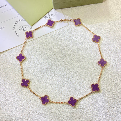 [Amore Jewelry]CLOVER 10 MOTIFS  PURPLE VIOLET  NECKLACE