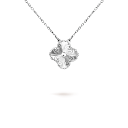 [Amore Jewelry]CLOVER 15MM LASER NECKLACE SILVER