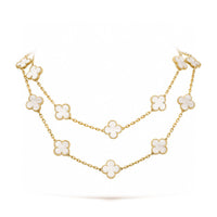 [Amore Jewelry]CLOVER 20 MOTIFS WHITE MOP NECKLACE