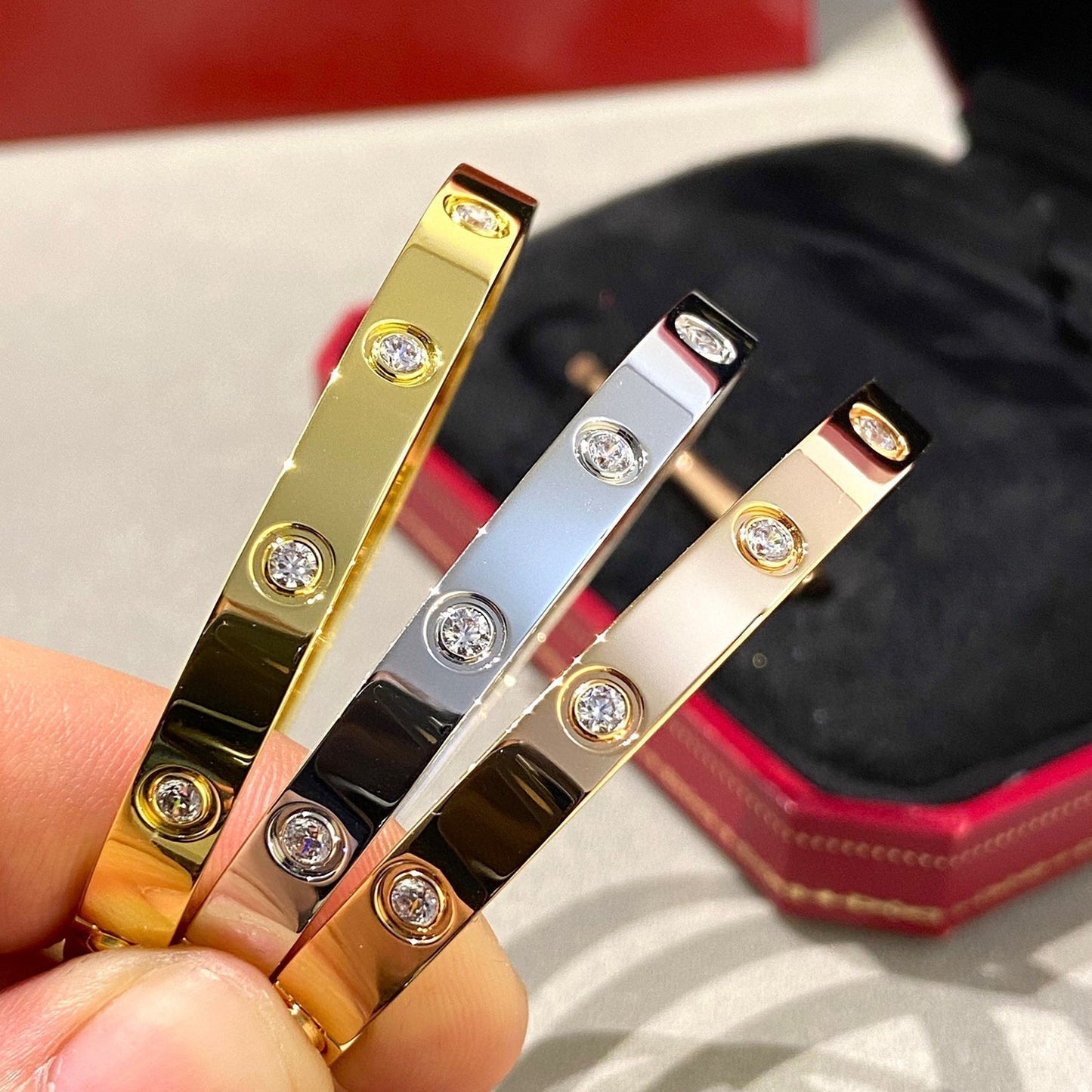 [Amore Jewelry]LOVE BRACELET 6.1MM 10 DIAMONDS