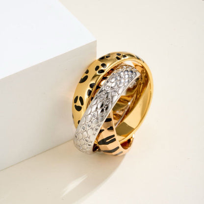 [Amore Jewelry]TRINITY  RING LEOPARD PRINT