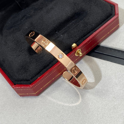 [Amore Jewelry]LOVE BRACELET 6.1MM 1 DIAMOND OPEN CUFF