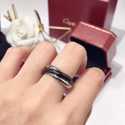 [Amore Jewelry]TRINITY 3.2MM RING BLACK CERAMIC