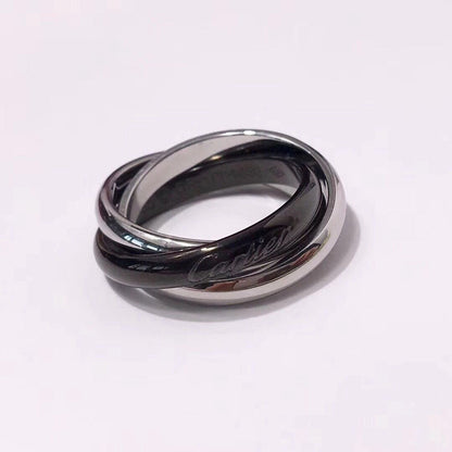 [Amore Jewelry]TRINITY 3.2MM RING BLACK CERAMIC