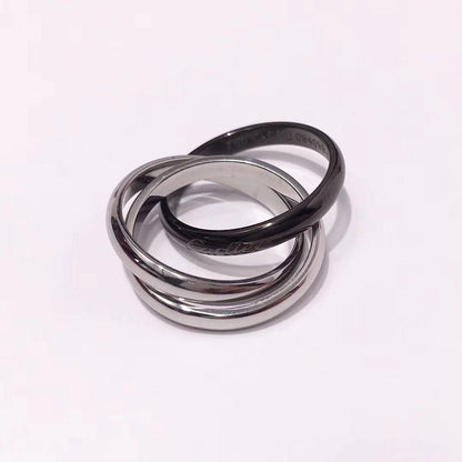 [Amore Jewelry]TRINITY 3.2MM RING BLACK CERAMIC
