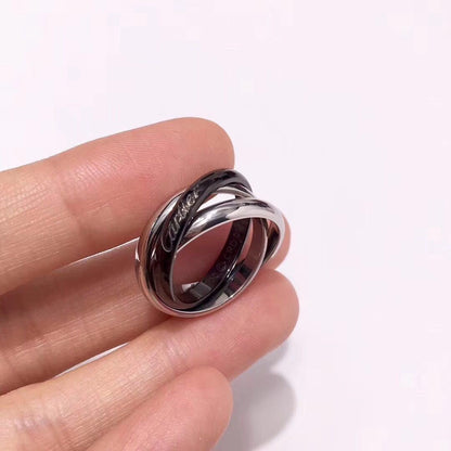 [Amore Jewelry]TRINITY 3.2MM RING BLACK CERAMIC