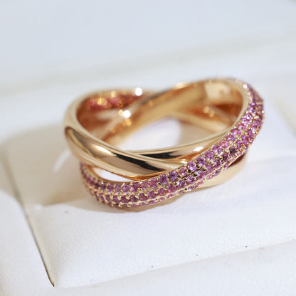 [Amore Jewelry]TRINITY 3.2MM RING PINK DIAMOND