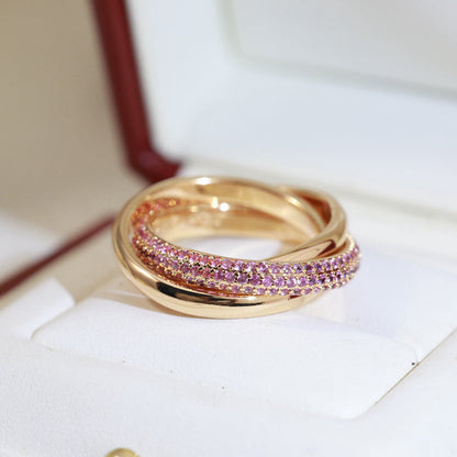[Amore Jewelry]TRINITY 3.2MM RING PINK DIAMOND