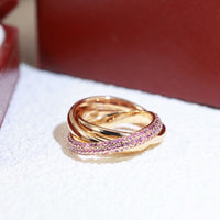 [Amore Jewelry]TRINITY 3.2MM RING PINK DIAMOND