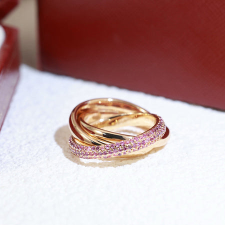 [Amore Jewelry]TRINITY 3.2MM RING PINK DIAMOND