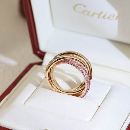 [Amore Jewelry]TRINITY 3.2MM RING PINK DIAMOND
