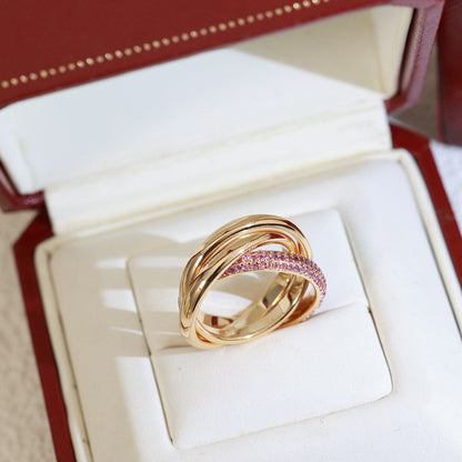 [Amore Jewelry]TRINITY 3.2MM RING PINK DIAMOND