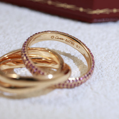 [Amore Jewelry]TRINITY 3.2MM RING PINK DIAMOND