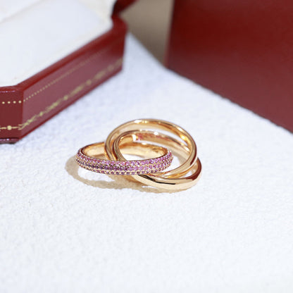 [Amore Jewelry]TRINITY 3.2MM RING PINK DIAMOND