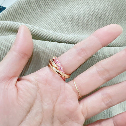 [Amore Jewelry]TRINITY 3.2MM RING PINK DIAMOND