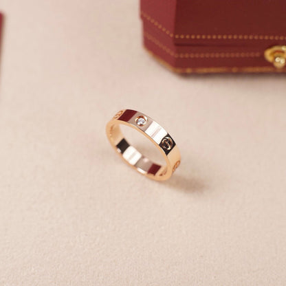 [Amore Jewelry]LOVE 4MM 1 DIAMOND RING