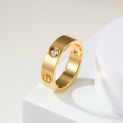 [Amore Jewelry]LOVE 4MM 1 DIAMOND RING
