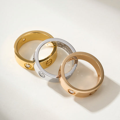 [Amore Jewelry]LOVE 4MM 1 DIAMOND RING