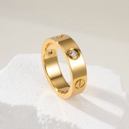 [Amore Jewelry]LOVE 4MM 1 DIAMOND RING