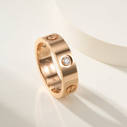 [Amore Jewelry]LOVE 4MM 1 DIAMOND RING