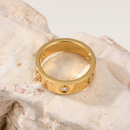 [Amore Jewelry]LOVE 4MM 1 DIAMOND RING