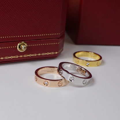 [Amore Jewelry]LOVE 4MM 1 DIAMOND RING
