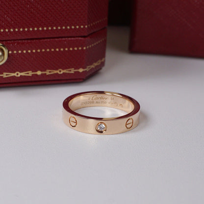 [Amore Jewelry]LOVE 4MM 1 DIAMOND RING