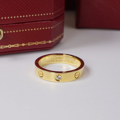[Amore Jewelry]LOVE 4MM 1 DIAMOND RING