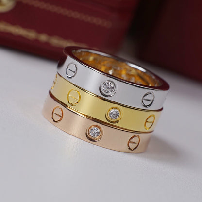 [Amore Jewelry]LOVE 4MM 1 DIAMOND RING