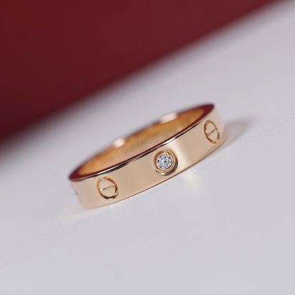 [Amore Jewelry]LOVE 4MM 1 DIAMOND RING