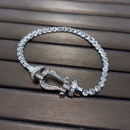 [Amore Jewelry]FORCE  LARGE HORSESHOE FULL DIAMOND TENNIS BRACELET