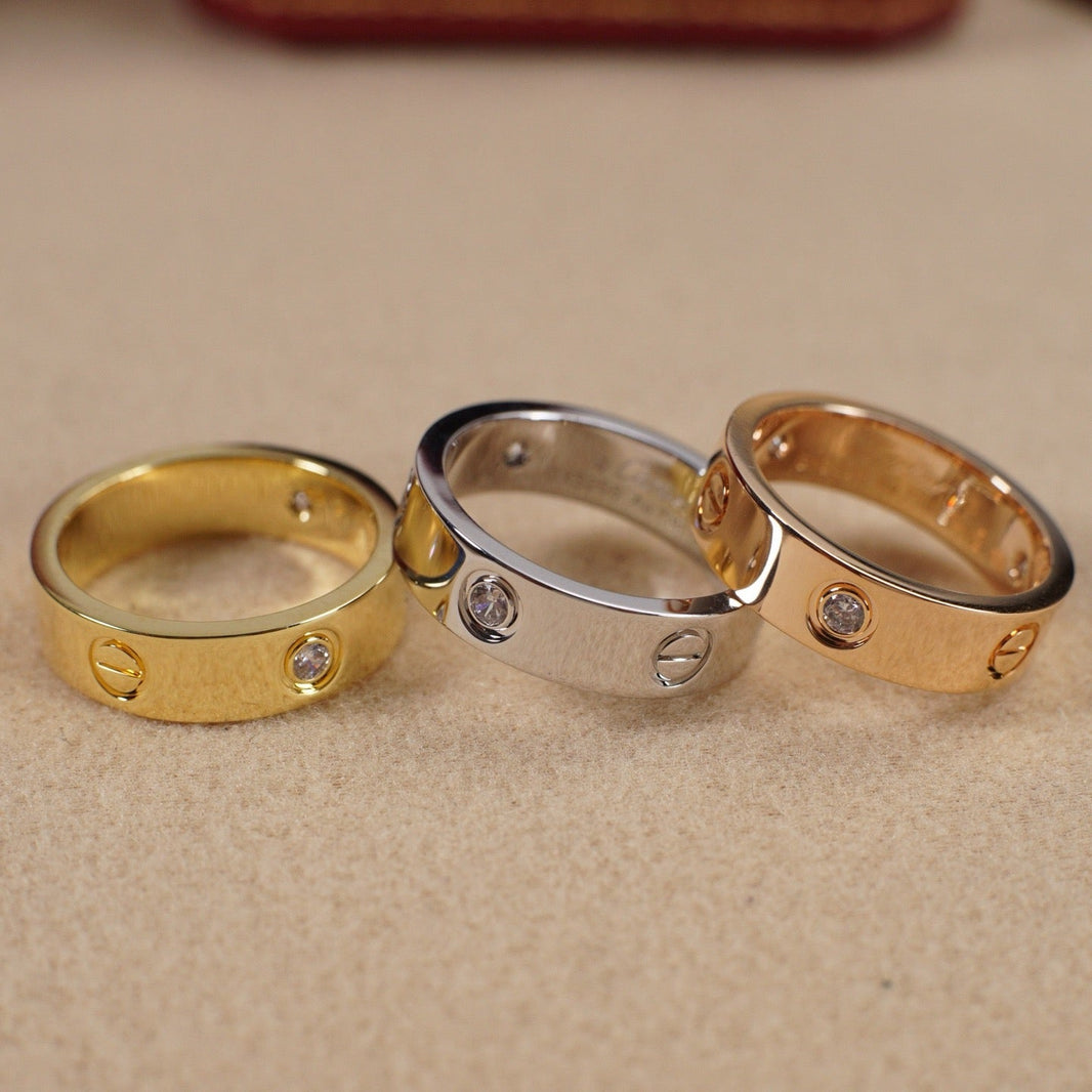 [Amore Jewelry]LOVE 5.5MM 3 DIAMOND RING