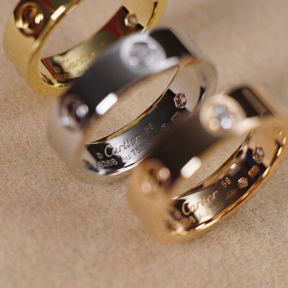 [Amore Jewelry]LOVE 5.5MM 3 DIAMOND RING