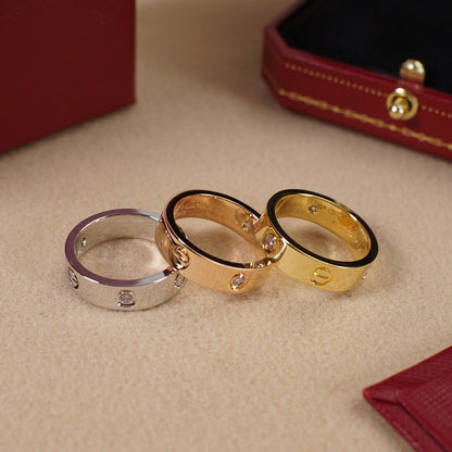 [Amore Jewelry]LOVE 5.5MM 3 DIAMOND RING