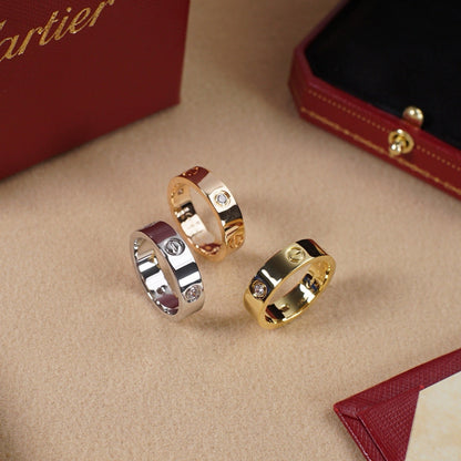 [Amore Jewelry]LOVE 5.5MM 3 DIAMOND RING