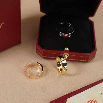 [Amore Jewelry]LOVE 5.5MM 3 DIAMOND RING