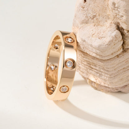 [Amore Jewelry]LOVE 4MM 8 DIAMOND RING