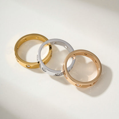 [Amore Jewelry]LOVE 4MM 8 DIAMOND RING