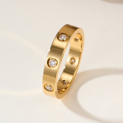 [Amore Jewelry]LOVE 4MM 8 DIAMOND RING