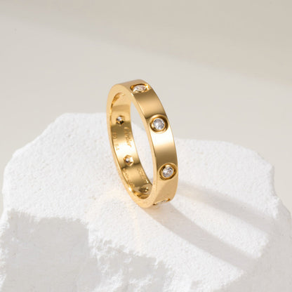 [Amore Jewelry]LOVE 4MM 8 DIAMOND RING