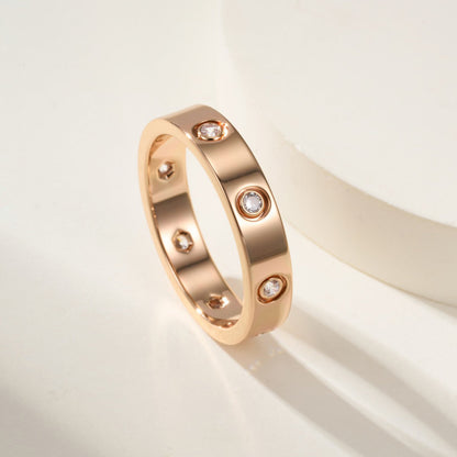 [Amore Jewelry]LOVE 4MM 8 DIAMOND RING