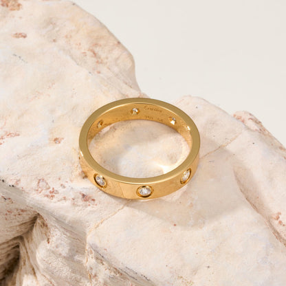 [Amore Jewelry]LOVE 4MM 8 DIAMOND RING